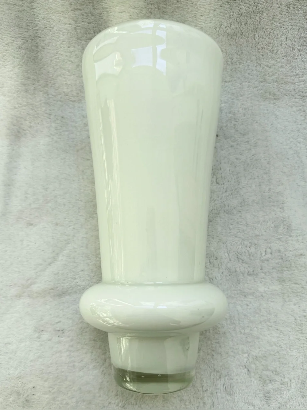 West Elm White Hand Blown Glass Vase MCM Style 10” Minimalist Retro Decor